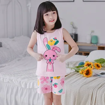 Băieți Fete Pijamale de Vară 2020 fără Mâneci pentru Copii Pijama Set de Pijamale de Bumbac Desene animate Pijamale, Seturi de Haine pentru Copii Costume