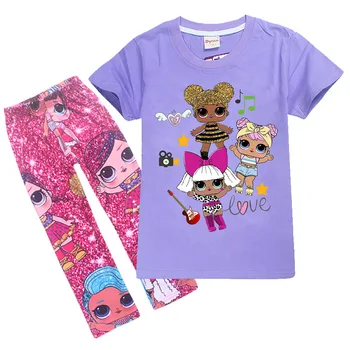LoL surpriză Copii Originale Seturi tricou și pantaloni lol păpuși Copii tricou de Vară Fată Copilul Haine Fete Haine Pijamale