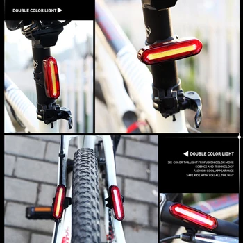 Biciclete Lumina din Spate 120Lumens USB Reîncărcabilă Ciclism LED Stop Impermeabil MTB Biciclete Rutier Coada-lampă cu Lumină Intermitentă
