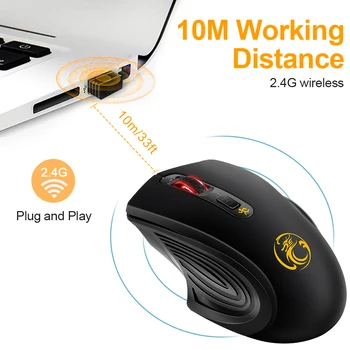 Mouse-ul fără fir USB Mouse de Calculator Silent Ergonomic Mouse, 2000 DPI Optic Mause Gamer Silențioasă Șoareci fără Fir Pentru PC, Laptop