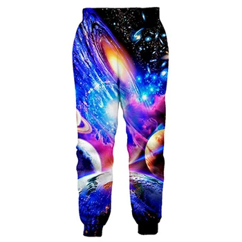 Joggeri Bărbați pantaloni de Trening Amuzant Galaxy Spațiu Planeta Imprimate 3D Pantaloni Toamna Elastic Pantaloni Casual, Pantaloni Harem Pantaloni Hombre