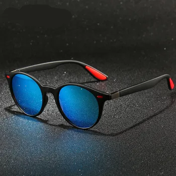 Vintage Rotund Bărbați Polarizat ochelari de Soare Retro Brand Designer de Plastic în aer liber Conducere Femei Pescuit Oglindă Ochelari de Soare UV400