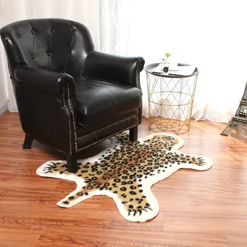 Animale imitație de piele de vacă covor Nordic imitație ghepard model Imprimat Leopard Faux Piele Non-Alunecare Mat Antiderapant