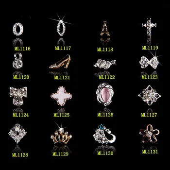 10buc Unghii stras Bowknot coroana de Flori pantofi cu toc Înalt Aliaj unghii accesorii Impregna Diamant bijuterii de unghii crystal nail art