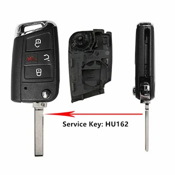 KEYECU Flip sistemului de acces fără cheie de la Distanță Cheie Shell Caz 4 Buton MQB pentru Volkswagen Atlas 2018 2019 2020 NBGFS12A01 5G6 959 752AC HU162 Lama