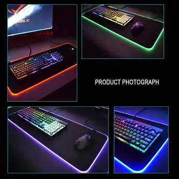 RGB 7 Colorat Luminos Gaming Mouse Pad Iluminat cu LED Mouse-ul Mat pentru PC, Laptop, Desktop, Notebook, Accesorii