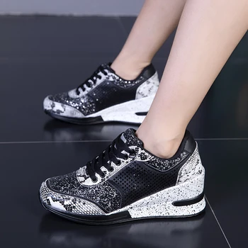 Femeile Înălțime mari venite de Mers pe jos Pantofi de Jogging 6.5 cm Sport Running Adidasi Stil Nou Doamnelor Pantofi de Brand