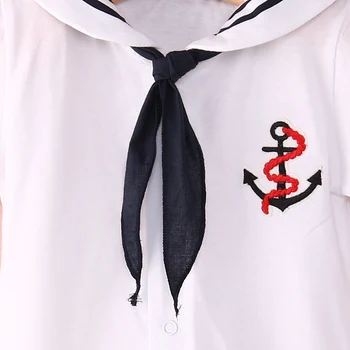 Emmababy guler marinar bumbac, o-neck Romper pentru Copii Baieti Fete Stil Marinar Costum de Haine Una Bucata Set
