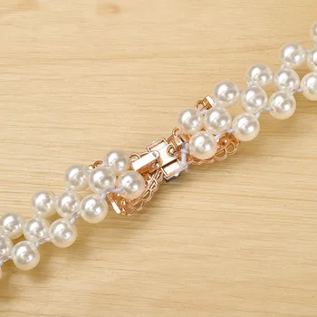Nou Design de Moda pentru Femei Elegante Faux Perle Margele Stras Farmece Centura de Talie Rochie Curea accesorii Picătură de Transport maritim