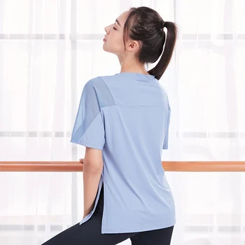 Vansydical 2020 Femei Vrac Yoga Tricouri Plasă de Îmbinat Sala de Fitness T-shirt Mâneci Scurte iute Uscat O-Gât Teu de Sport Plus Dimensiune