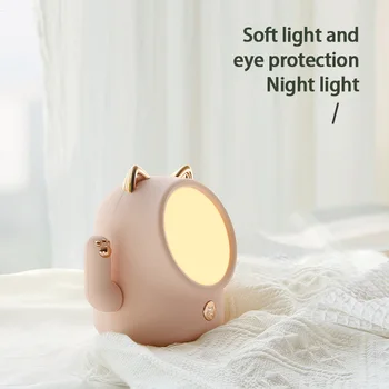 Cat noroc Lumina de Noapte USB Reîncărcabilă Atinge Lampă de Noptieră Dormitor Lumini de Noapte Dimmer Lumina de Desene animate LED Lampa de Birou pentru Copii