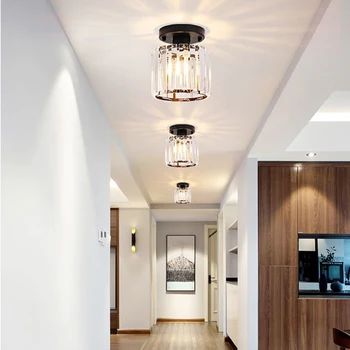 Nordic cristal lumina plafon pentru culoar, hol intrare, balcon, garderobă, cristal de lux mică lampă de tavan agățat lumini