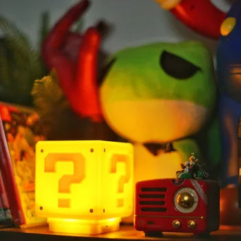 USB de Încărcare cu LED-uri Semn de Întrebare Lumina de Noapte Super Mario Joc de Noapte pentru Copii, Dormitor uz Casnic Cub Rândul său, Lampă de Masă Lampara Cadou