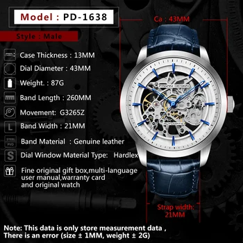 2020 PAGANI DESIGN Nou Brand de ceasuri de Lux din Piele de Moda Bărbați Automatic Skeleton Mecanic Impermeabil Ceasuri Relogio Masculino