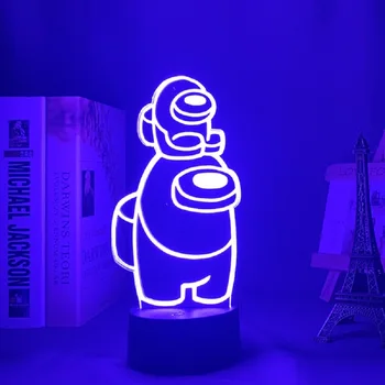 LED 3d Lumina de Noapte Lampa de Joc Printre Noi Lumina pentru Decor Dormitor Cadou Cool Printre Noi Mini Coleg Led Masă Lampă de Birou Noptiera Noapte