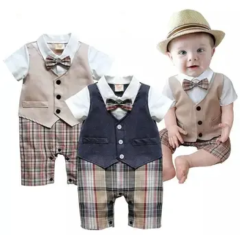 Domn Stil Formal Una Bucata Copil Nou-născut Copil Baby Boy pentru Sugari, Costume Salopeta Romper costum de haine pentru copii pentru baieti