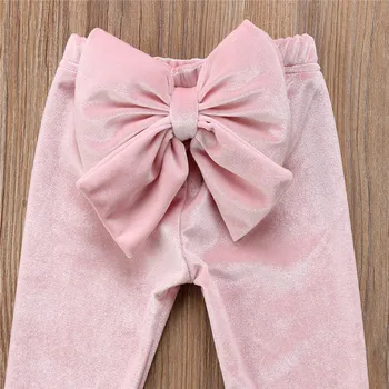 Copii Drăguț Copil Fată Bowknot Pantaloni 2018 New Sosire Pantaloni De Catifea Copil Nou-Născut Fete Pleuche Pantaloni Lungi Jambiere Fete Pantaloni