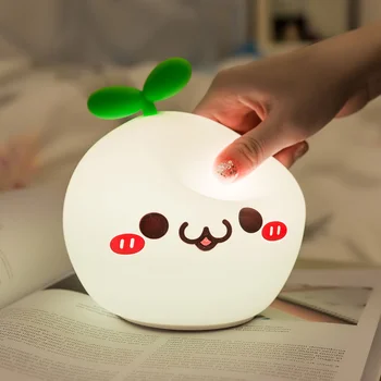 Desene animate Silicon Moale Lumina de Noapte LED de Încărcare USB Senzor Tactil Estompat Colorate Lampa de Birou Pentru copii copii Cadou 5V