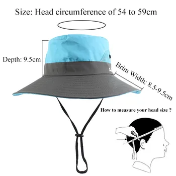 Rezistent la apa Găleată Pălărie de Vară Bărbați Femei Pălărie de Soare de Pescuit Boonie Hat Protectie UV Margine Largă Bob de Drumeții în aer liber Coada de cal Pălărie Panama