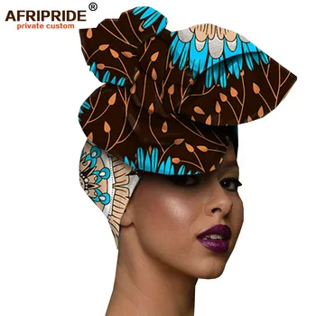 2019 din africa de cap de moda wrap pentru femei AFRIPRIDE bazin richi bumbac de înaltă calitate ceară de imprimare femei bandană A19H001