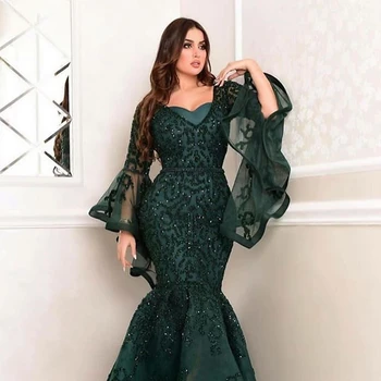 Rochii de bal 2020 Sirena Dubai, Arabia arabe Sexy Haină Lungă De Serată de Podea Trenul rochii de seara formale
