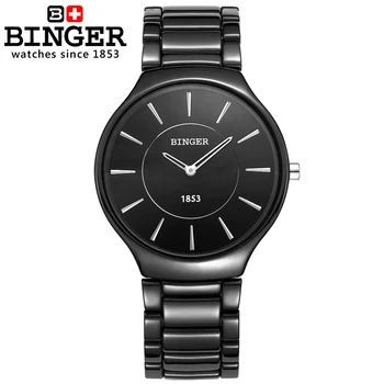 Elveția brand de lux Ceasuri de mână de sex Masculin Binger Spațiu Ceramice Cuarț Bărbați ceas iubitorii de stil de Rezistență la Apă ceas B8006B-5