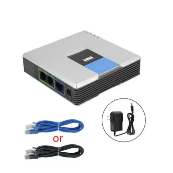 1Set VOIP Gateway cu 2 Porturi SIPV2 Protocol Internet Telefon Vocea Adaptor cu Cablu de Rețea pentru Linksys PAP2T AU/UE/SUA/marea BRITANIE Plug