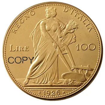 1926 Italia 100 De Lire De Aur Placat Cu Copia Decora Monede