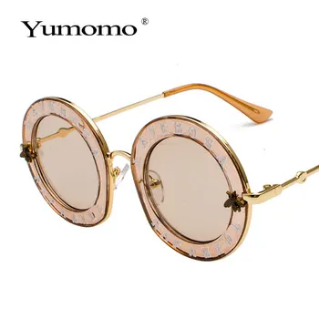 Ochelari de soare rotund Retro doamnelor 2019 brand designer de Albine Epocă ochelari de soare UV400 damele de lux, Oculos Gafas De Sol