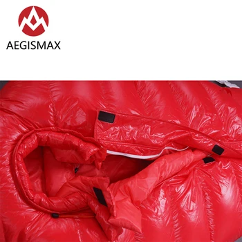 AEGISMAX AEGIS-A1500 Serie în aer liber Camping Super Gâscă în Jos Îngroșa Ține de Cald Iarna Complet Înconjurat Sac de Dormit Mumie