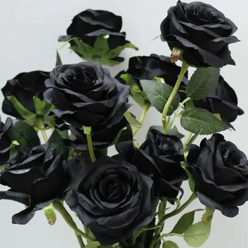 Black Rose Flori Artificiale Singură Sucursală Simt Păpădie Flori Decor Acasă De Halloween Petrecere De Crăciun Simulare Flori De Matase
