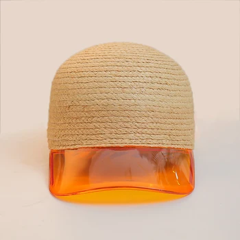 2019 Manual de paie pălărie de soare femei capac mozaic transparent pvc moda Ecvestru capac bărbați femei agrement viziere de protecție Solară pălărie