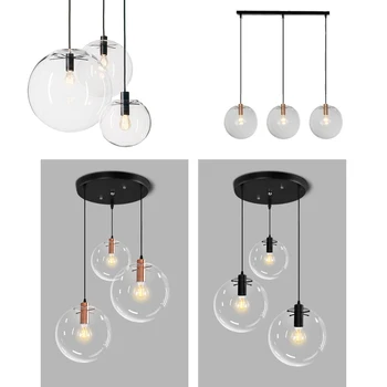 GZMJ Modern, Simplu Minge de Sticlă Pandantiv Lampă cu Led-uri Hanglamp Acasă Corpuri de Bucatarie Acasă Lumini Abajur
