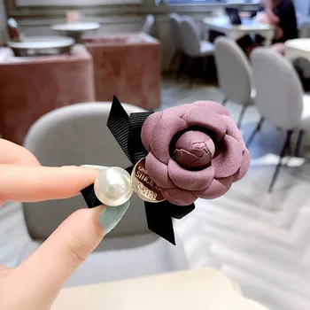 2019 Nou Coreea Style Fată Simplă Camellia Floare Pearl Agrafe de Par Dulce Arc Duckbill Ace pentru Womem Moda Accesorii de Par