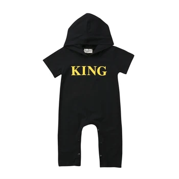 Nou-născut Copii Baby Boy King pentru Sugari Scrisoare Romper Haine de Bumbac Costum Salopeta Marimea 0-24M
