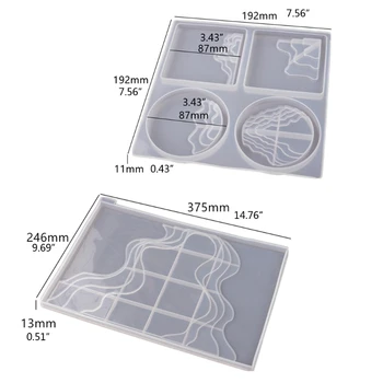 Neregulate Terasă Coaster Tava de Rășină de Turnare Matrite de Silicon Kit de Rășină Instrumente de Artă XX9C