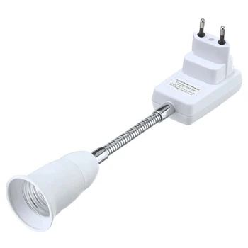 20cm UE Plug E27 Flexibil Bec Lampa Soclu Adaptor Extinde Extensia Converter Perete Bază Suportul Becului Șurub Carte Lampă Soclu