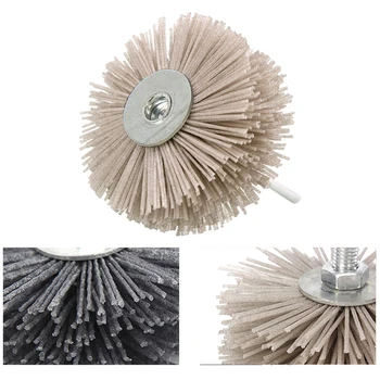 OD 80 mm Burghiu Cap de Floare Abrazive Sârmă Roata de Rectificat cu Peri de Nailon Lustruire Perie pentru Mobilier din Lemn Finisaj Mahon