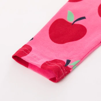 Puțin Maven Nou Primavara Toamna Pentru Copii Drăguț Roz Mere Imprimate De Calitate De Bază Tricot De Bumbac Fete Pantaloni Casual
