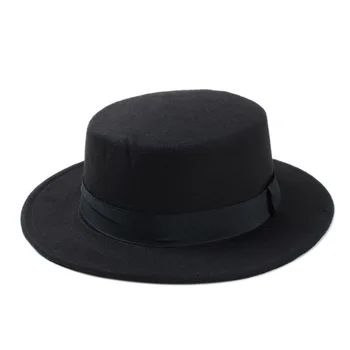 10 Culoare Bărbați Femei Fedora Pălărie Plat Dom Oval Partea De Sus Bowler Șăpcuța Toca Sombrero Pălărie Cu Panglică Neagră Banda De 10