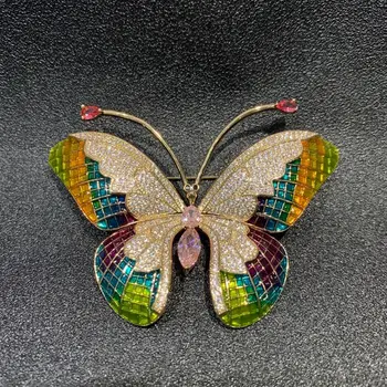 Multi color insecte brosa fluture 7*5.4 CM moda bijuterii femei pentru rochie haina de decor cupru cu cubic zircon