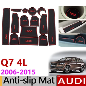 Anti-Alunecare de Cauciuc Poarta Slot Cupa Mat pentru Audi Q7 4L 2006 - S line LOGO Accesorii 2007 2008 2009 2010 2011 2012 2013 1