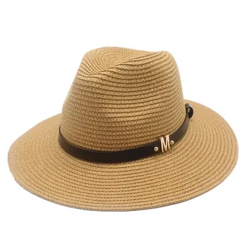 OZyc Casual de Vara Pălării de Soare Pentru Femei de Moda Litera M Jazz Paie Pentru Omul de Soare pe Plaja Paie Pălărie Panama cu Ridicata Și cu Amănuntul