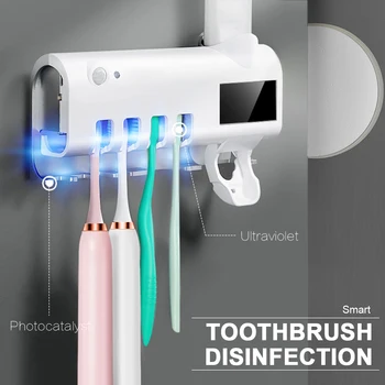 Lumina UV Periuta de dinti Sterilizator Titularul Periuta de dinti Pasta de dinti Automată Storcătoare Dozator de Baie Acasă utilizare