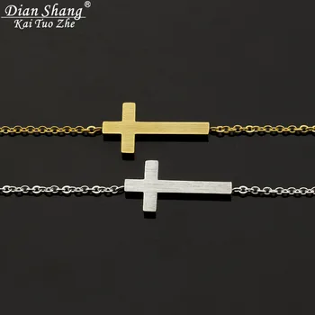 En-gros 10buc Cruce INRI Crucifix Isus Pandantiv Rugăciune Colier de Aur de Culoare din Oțel Inoxidabil Femei Lanț Creștin-Bijuterii Cadouri