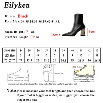 Eilyken de Moda realizate Manual Clasic Subliniat de la Picior Pătrat de Metal Tocuri Femei Glezna Cizme Confortabile din Piele PU Chelsea Botine Pantofi