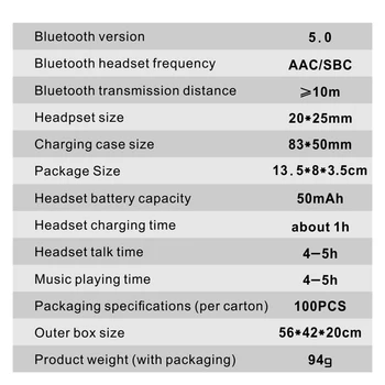 M12 TWS Bluetooth 5.0 Căști de Încărcare Cutie Căști fără Fir 9D Stereo Sport rezistent la apa Căști Căști Cu Microfon