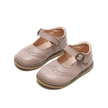 Copii Pantofi de Piele de Modă de Culoare Solidă de Primăvară Plat Fetele Tenisi Copii Pantofi pentru Copii Fată Singură Pantofi Negru SMG063