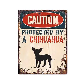 Atenție Protejați De Chihuahua Avertizare Autocolant Auto Câine de Companie Geamul Mașinii Decal Vinil rezistent la apa Accesorii Auto,13cm*10cm