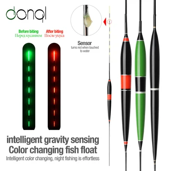 DONQL Pescuit Inteligent de Lumină Led Float Luminoase Stralucitoare Float Peștele Mușcă Aminti în mod Automat Electric de Pescuit Colac Cu Baterii